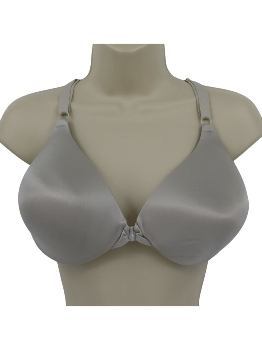 Maidenform 40D Bra Solid Gray Front Closure Underwire Lined SE6690 Lace Accent